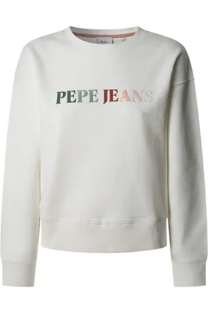 Pepe Jeans Femme, Sweatshirts et sweats à capuche, Blanc, Taille: 42 FR Sweat à Col Rond Coloré Reagan