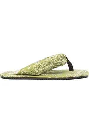 The Attico Femme, Chaussures, Vert, Taille: 40 EU Vert Thong Flat Slides Chaussures