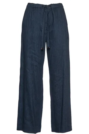 Max Mara Femme, Pantalons, Bleu, Taille: 42 FR Joggers Effet Denim pour Femmes