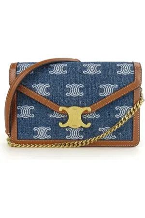 Céline Femme, Pre-owned, Bleu, Taille: ONE Size Pre-owned Denim sacs-ports-paule