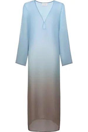 MC2 SAINT BARTH Femme, Maillots de bain, Multicolore, Taille: 36 FR Robe longue en georgette style Agatha