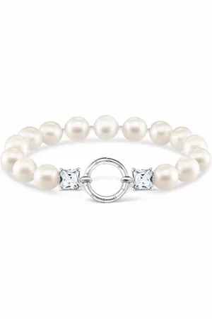 Thomas Sabo Femme, Accessoires, Blanc, Taille: ONE Size Bracelet à breloques Blanc, Argent A2072-167-14-L17,5