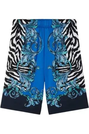 VERSACE Homme, Maillots de bain, Multicolore, Taille: XL Zebra Print Baroque Outline Shorts