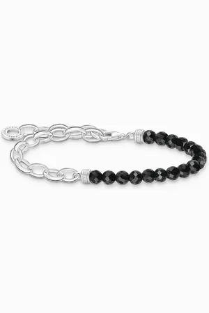 Thomas Sabo Femme, Accessoires, Multicolore, Taille: ONE Size Bracelet Charm Perles Argent, Noir A2098-130-11-L17