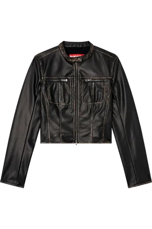 Diesel Femme, Vestes, Noir, Taille: 38 FR Veste Noire Zippée à Col