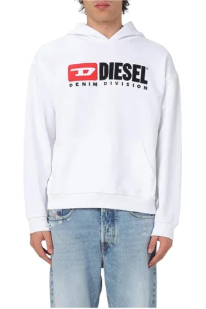 Diesel Homme, Sweatshirts et sweats à capuche, Blanc, Taille: L Sweat à Capuche Blanc Denim Division
