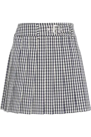 Liu Jo Femme, Jupes, Bleu, Taille: 36 FR Jupe Mini Plissée à Carreaux Bleus