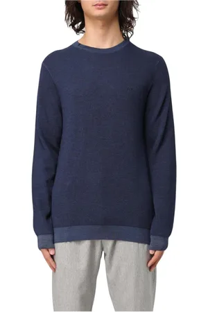 sun68 Homme, Pulls, Bleu, Taille: L Pull à Col Rond Tricoté Bleu