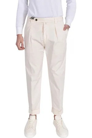 Berwich Homme, Pantalons, , Taille: S Pantalon Chino Slim Fit Ivoire