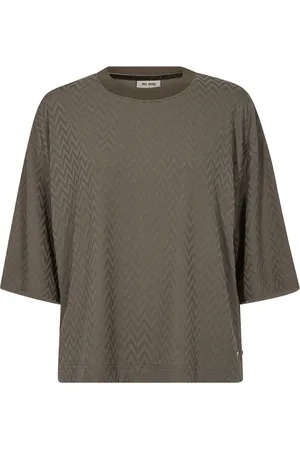 Mos Mosh Femme, Tops, Vert, Taille: 40 FR Tee de Printemps Jacquard Puce au Chocolat