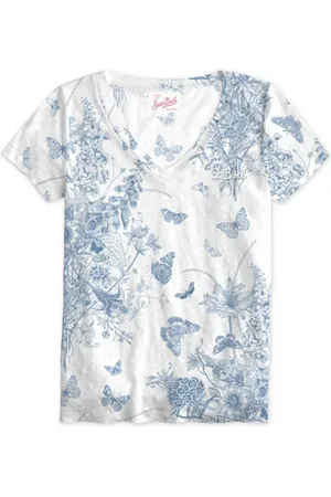 MC2 SAINT BARTH Femme, Tops, Multicolore, Taille: 38 FR T-Shirt Butterfly Toile de Jouy