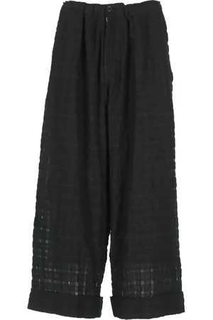 Y-3 Femme, Pantalons, Noir, Taille: 38 FR Pantalon palazzo noir en coton avec motif à volants