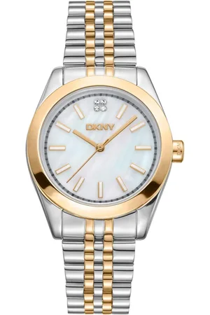 DKNY Femme, Accessoires, Gris, Taille: ONE Size Montre Moderne en Acier avec Mouvement à Quartz