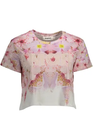 Desigual Femme, Tops, Rose, Taille: 40 FR Haut Femme en Coton Rose