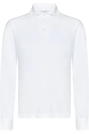 Malo Homme, Tops, Blanc, Taille: L Polo en Coton Blanc Ss25