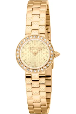 Roberto Cavalli Femme, Accessoires, Jaune, Taille: ONE Size Élégante Montre Analogique en Acier Inoxydable et Quartz