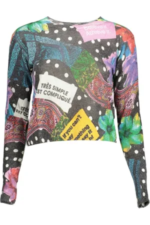 Desigual Femme, Pulls, Multicolore, Taille: 42 FR Pull en Acrylique Noir pour Femmes