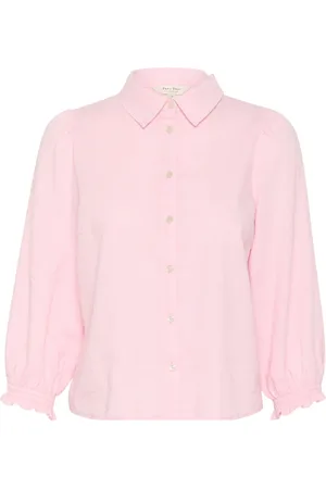 Part Two Femme, Blouses et Chemises, Rose, Taille: 42 FR Chemise Chambray Rose Nectar Manches 3/4