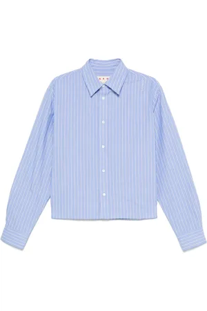 Marni Homme, Chemises, Bleu, Taille: L Chemise à rayures avec devant bleu de bleuet