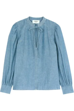 Bash Femme, Blouses et Chemises, Bleu, Taille: 38 FR Chemise en denim vintage avec touche moderne