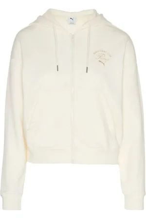 PUMA Femme, Sweatshirts et sweats à capuche, , Taille: 42 FR Sweat à Zip Graphique Blanc
