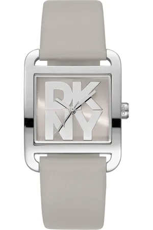 DKNY Femme, Accessoires, Gris, Taille: ONE Size Élégante Montre Femme en Cuir