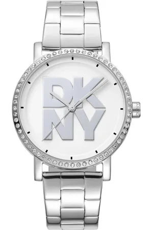 DKNY Femme, Accessoires, Gris, Taille: ONE Size Élégante montre analogique en acier inoxydable et quartz