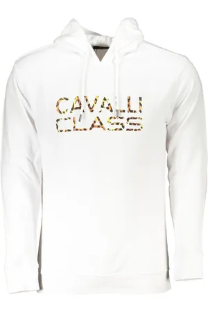 Roberto Cavalli Homme, Sweatshirts et sweats à capuche, Blanc, Taille: 3XL Pull Homme en Coton Blanc