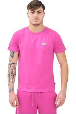 GCDS Homme, Tops, Rose, Taille: L T-shirt à manches courtes fuchsia