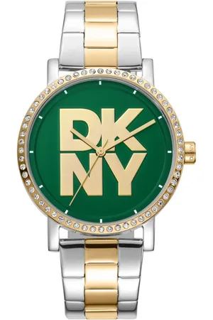 DKNY Femme, Accessoires, Gris, Taille: ONE Size Élégante Montre Analogique en Acier Inoxydable