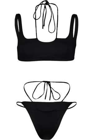 OFF-WHITE Femme, Maillots de bain, Noir, Taille: 36 FR Maillot de Bain avec Cordon Croisé