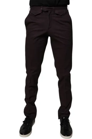 Bencivenga Homme, Pantalons, Brun, Taille: S Pantalon de robe en coton slim fit de luxe
