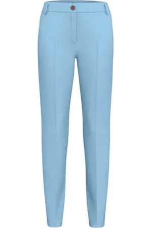 MARELLA Femme, Pantalons, Bleu, Taille: 38 FR Pantalon en coton stretch Emiro Celeste