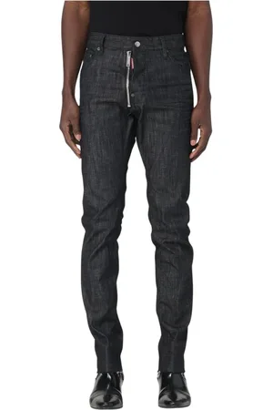 Dsquared2 Homme, Jeans, Noir, Taille: L Jean Slim Fit à Ourlet Brut Noir