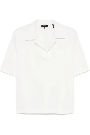 THEORY Femme, Tops, Blanc, Taille: 42 FR Polo Oversize en Georgette de Soie