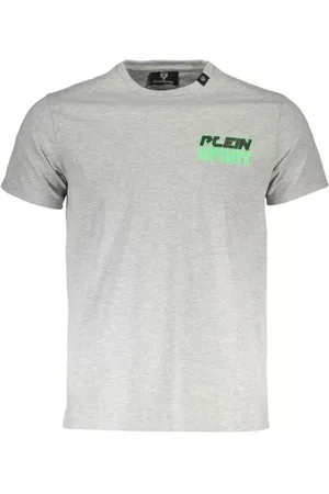 Philipp Plein Homme, Tops, Gris, Taille: S T-shirt en Coton Gris à Manches Courtes