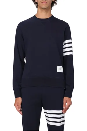 Thom Browne Homme, Sweatshirts et sweats à capuche, Bleu, Taille: M Sweat à Rayures Bleues