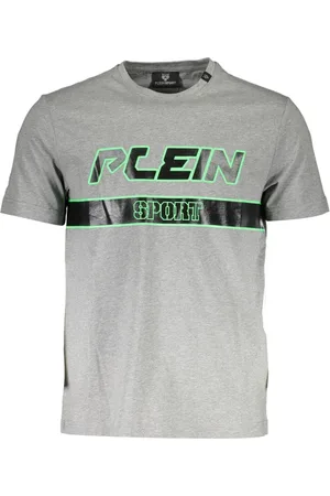 Philipp Plein Homme, Tops, Gris, Taille: L T-shirt Homme à Manches Courtes avec Logo Imprimé