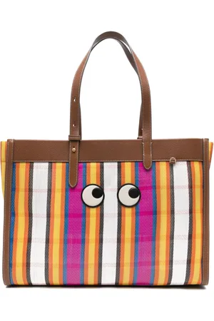 Anya Hindmarch Femme, Sacs, Multicolore, Taille: ONE Size Sac Fourre-Tout Rayé Jaune
