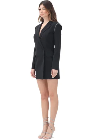 Patrizia Pepe Femme, Robes, Noir, Taille: 36 FR Robe Courte Noire Glamour Veste