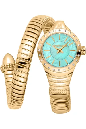 Roberto Cavalli Femme, Accessoires, Jaune, Taille: ONE Size Élégante Montre Analogique Quartz pour Femme