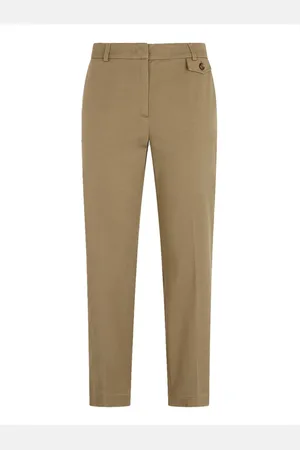 Liu Jo Femme, Pantalons, Vert, Taille: 40 FR Pantalon Chino vert avec passants de ceinture