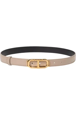 Tom Ford Femme, Accessoires, , Taille: 75 CM Ceinture en Cuir Noir Luxueuse avec Boucle Dorée