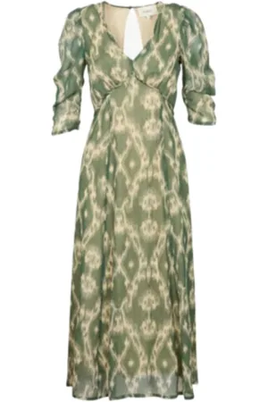 Bash Femme, Robes, Vert, Taille: 36 FR Robe Longue Bohème