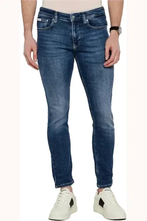 Calvin Klein Homme, Jeans, Bleu, Taille: W36 L32 Jeans Slim Skinny Bleu Logo Cousu