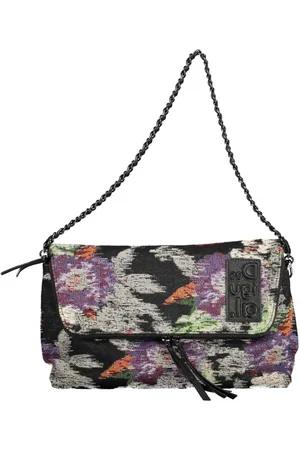 Desigual Femme, Sacs, Noir, Taille: ONE Size Sac Bandoulière Chic à Chaîne Florale