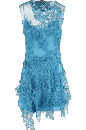 Alberta Ferretti Femme, Robes, Bleu, Taille: 38 FR Robe Bleue sans Manches avec Ourlet Asymétrique