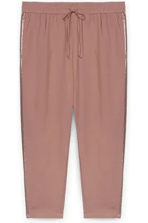 Fiorella rubino Femme, Pantalons, Rose, Taille: 50 FR Pantalon avec bords brodés