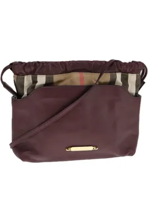 Burberry Femme, Pre-owned, Brun, Taille: ONE Size Pre-owned Toile sacs-ports-paule