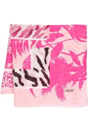 Liu Jo Femme, Accessoires, Rose, Taille: ONE Size Écharpe Foulard Floral Léopard